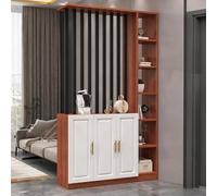 Yidlkecqey Séparateur d'entrée Moderne avec Meuble à Chaussures, Armoire de Rangement d'entrée avec étagère à Chaussures et séparateur de pièce(Teak+Black,120x30x200cm/47.2x11.8x78.7in)