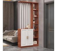 Yidlkecqey Séparateur d'entrée Moderne avec Meuble à Chaussures, Armoire de Rangement d'entrée avec étagère à Chaussures et séparateur de pièce(Teak+White,90x30x200cm/35.4x11.8x78.7in)