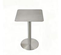 Yidlkecqey Table de Bar en Acier Inoxydable, Table bistrot à piètement Central Ronde et carrée, Table Haute de Salle à Manger en métal Robuste pour café, Boutique et Cuisine(Square,50cm/19.6in)
