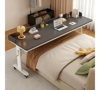 Yidlkecqey Table de lit roulante avec étagères de Rangement | Bureau de Lit Réglable en Hauteur sur Roulettes, Table de Lit Roulante pour Lit ou Canapé(Type G,210x50cm/82.6x19.7in)