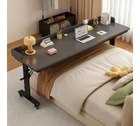 Yidlkecqey Table de lit roulante avec étagères de Rangement | Bureau de Lit Réglable en Hauteur sur Roulettes, Table de Lit Roulante pour Lit ou Canapé(Type H,210x50cm/82.6x19.7in)