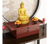 Yidlkecqey Table de méditation chinoise, meuble de rangement pour autel personnel pour méditation avec meuble de rangement (40 x 30 x 19 cm, 15,7 x 11,8 x 7,5 pouces)