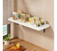 Yidlkecqey Table Murale Rabattable à Abattant, Bureau Flottant Pliable Gain de Place pour Petits Espaces, Tablette de Travail Murale en Bois pour Cuisine, Buanderie(White,50x30cm/19.7x11.8in)
