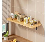 Yidlkecqey Table Murale Rabattable à Abattant, Bureau Flottant Pliable Gain de Place pour Petits Espaces, Tablette de Travail Murale en Bois pour Cuisine, Buanderie(Wood Color,80x30cm/31.5x11.8in)