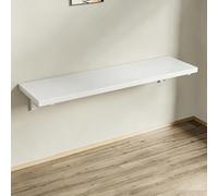 Yidlkecqey Table Pliante Murale, Bureau Flottant en contreplaqué Massif pour Petits espaces, établi Mural pour Cuisine Domestique, étagère Suspendue Peu encombrante(White,50x40cm/19.7x15.7in)