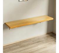 Yidlkecqey Table Pliante Murale, Bureau Flottant en contreplaqué Massif pour Petits espaces, établi Mural pour Cuisine Domestique, étagère Suspendue Peu encombrante(Wood Color,80x40cm/31.5x15.7in)