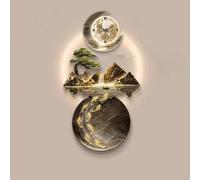 Yidlkecqey Tableau décoratif Mural en grès 3D, décoration Murale avec éclairage LED, Sculpture Murale élégante, décoration Murale pour l'entrée du Salon(Style D,70x140cm/27.5x55in)