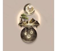 Yidlkecqey Tableau décoratif Mural en grès 3D, décoration Murale avec éclairage LED, Sculpture Murale élégante, décoration Murale pour l'entrée du Salon(Style B,70x140cm/27.5x55in)