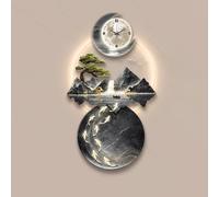 Yidlkecqey Tableau décoratif Mural en grès 3D, décoration Murale avec éclairage LED, Sculpture Murale élégante, décoration Murale pour l'entrée du Salon(Style I,50x100cm/19.7x39.4in)