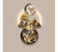 Yidlkecqey Tableau décoratif Mural en grès 3D, décoration Murale avec éclairage LED, Sculpture Murale élégante, décoration Murale pour l'entrée du Salon(Style E,70x140cm/27.5x55in)