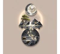 Yidlkecqey Tableau décoratif Mural en grès 3D, décoration Murale avec éclairage LED, Sculpture Murale élégante, décoration Murale pour l'entrée du Salon(Style F,70x140cm/27.5x55in)