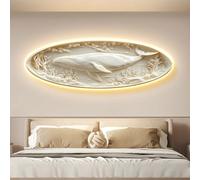 Yidlkecqey Tableau Lumineux LED Style crème, Art en Relief 3D stéréoscopique représentant l'océan,idéal pour Une tête de lit de Chambre et Un Salon.(Type C,30x90cm/11.8x35.4in)