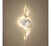 Yidlkecqey Tableau Mural 3D avec Horloge et LED, Pendule Silencieuse avec Tubes Lumineux 3D, Décoration Murale en Acrylique pour Salon(Type B,40x120cm/15.7x47.2in)