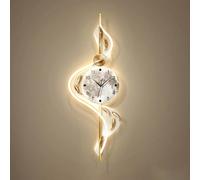 Yidlkecqey Tableau Mural 3D avec Horloge et LED, Pendule Silencieuse avec Tubes Lumineux 3D, Décoration Murale en Acrylique pour Salon(Type A,35x100cm/13.7x39.4in)