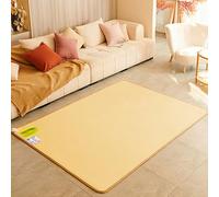 Yidlkecqey Tapis Chauffant Électrique en Graphène, Tapis de Sol Chauffant Imperméable à 4 Niveaux de Réglage, Chauffage de Plancher Infrarouge pour Salon, Bureau et Yoga(E,150x150cm/59x59in)