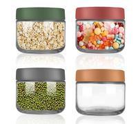 YIDM Bocaux Overnight Oats - 4 Pièces - 300 ml - Couvercles Inclus - Réutilisables - Conteneurs Hermétiques