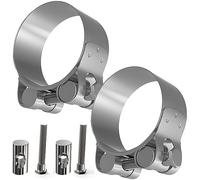 YIDM Collier de serrage pour tuyau d'échappement de voiture en acier inoxydable : 2 colliers de serrage pour pot d'échappement, kit de réparation universel pour tuyau d'échappement de voiture (74-79