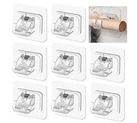 YIDM Support de Tringle à Rideau 8 Pièces Support de Tringle À Rideau Auto-adhésif, Supports pour Tringles à Rideaux Transparent, Accroche Crochet Rideau sans Percage pour Cuisine Salle de Bain