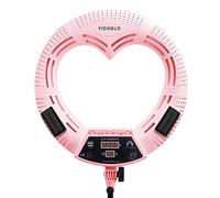 Yidoblo LV-960DII Anneau lumineux LED en forme de cœur avec télécommande infrarouge pour caméra vidéo YouTube, smartphone, portrait, selfie, studio vidéo 96 W