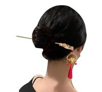 Yidueace Baguettes de cheveux pour femmes - Bâtons de cheveux brillants avec bijou,Accessoires de chinois de Style ancien pour femmes, épingle à avec pompon lanterne scintillante