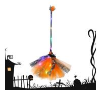 Yidueace Balai Décoratif De Sorcière - LED Qui S'Pour Cosplay | Balai Pour Costume De Sorcière Halloween - pour Adolescents Étudiants Femmes Filles Adultes Maison Hantée Cimetière Fête Salle d'Évasion