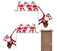 Yidueace Couronnement De Porte,Ornement Décoratif en Bois,2 Pièces Ornement de Porte pour Les Fêtes de Noël | Na Ścianę Wewnątrz Na Zewnątrz Kominek Świąteczny Sypialnia Salon Ogród