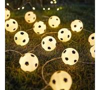 Yidueace Guirlande Lumineuse En Forme De Ballon De Football - Guirlande Illuminée Ballon de Football | Lampe Décorative À 20 LED Étanche Pour Intérieur Extérieur Mariage Plage Jardin Noël