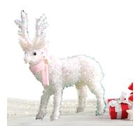 Yidueace Les Figurines De Cerf De Noël | Sculpture De Renne Étincelante pour Décorations - Décor De Cerf Portant Une Écharpe | pour Les Vacances La Maison L Hiver Le Porche Le Jardin La Fenêtre