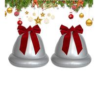 Yidueace Lot de 2 boules de Noël gonflables - Cloches de Noël en PVC - Décoration XXL pour jardin, terrasse, salon, jardin et extérieur