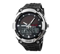 Yidueace Montres solaires pour homme, montre de sport d'extérieur avec affichage numérique | Montre-bracelet numérique multifonction pour les loisirs, le sport, le fitness, le travail, les occasions