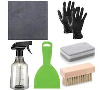 Yidueace Nettoyant pour pierre tombale - Kit de nettoyage pour pierre tombale - Chiffon, gants, brosse, vaporisateur, grattoir pour l'entretien de la pierre, les mémoriaux, l'entretien des cimetières