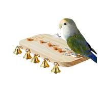 Yidueace Perchoirs plats pour cages à oiseaux, jouets plats en bois pour ronger, balançoire, barre de jeu, accessoires naturels avec clochette pour petits animaux et oiseaux, balcon, terrasse