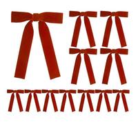 Yidueace Velvet Bows - 12 Pièces Rouge Rustique pour Sapin de Noël - Accessoires Vintage pour Cheminée Couronne Emballage Mariage Escalier Fenêtre Clôture Décors