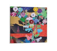 YIEANBAO Takashi Murakami Peinture Poster (Korin, Dark Matter) Impression sur toile Art mural esthétique Décoration d'intérieur - Cadre - 50 x 50 cm
