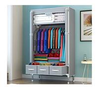 YIeDGvb Armoire Portable, Organisateur de Placard Portable en Tissu Non tissé avec Tige Suspension et 3 tiroirs, Montage Rapide Facile