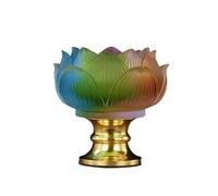 YIeDGvb Bougeoirs, Bougeoir en Verre Ancien, bougeoir décoratif Forme de Lotus, Pied Haut, for la Maison(Multi Colored)