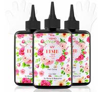 YIEHO 300g de Résine UV Cristal époxy Résine Transparente Durcissable UV avec Gants pour Fabrication de Bijoux Artisanaux