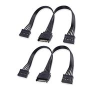 YieJoya 2-Pack 15 Pin SATA d'alimentation D'extension Câble, Mâle vers Femelle Cable, pour HDD, SSD, lecteurs optiques, graveur DVD, cartes PCI et disques durs 23cm