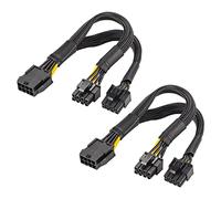 YieJoya Répartiteur PCIe 8 broches, prise PCI-e 8 broches vers double (6 + 2) broches mâle GPU-VGA, câble d'alimentation PCI-Express