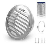 YIEMI Ventilateurs en acier inoxydable,100MM Soffit Vents With Insect Screen,Flat-mouthed Vent Cover,Exhaust Air Grille for House,Kitchens and Bathrooms