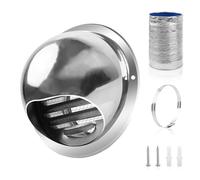 YIEMI Ventilateurs en acier inoxydable,150MM Soffit Vents With Insect Screen,Semicircular Vent Cover，Exhaust Air Grille for House，Kitchens and Bathrooms