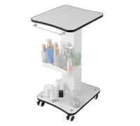 YIEMJS Chariot de rangement avec tiroir, chariot multi-usages avec étagère en plastique et roues verrouillables, chariot de rangement multifonction pour cuisine, salle de bain, bureau, salon, blanc