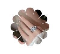 Yienate Bague vintage X Criss Cross en argent avec index large - Bague ouverte à index large - Bague épaisse pour femme