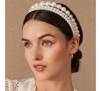 Yienate Bandeaux Blancs Perles Plastique Cerceau Mariée Accessoires Cheveux Porter Quotidien