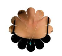 Yienate Boho Blue Turquoise Necklace Chain Dainty Round Turquoise Pendant Bohemian Charm Necklace Jewelry for Women and Girls