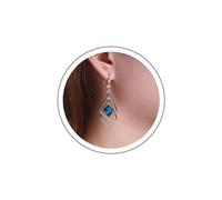 Yienate Boucles D'oreilles Boho Cristal Géométrique Boucles D'oreilles Pendantes Uniques Strass Bleu Boucles D'oreilles Creuses Cristal Boucles D'oreilles Mariage Pompon Saphir Bijoux Pour Femmes