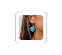 Yienate Boucles D'oreilles Boho Turquoise Coeur Pendantes Boucles D'oreilles Crochet Vintage Western Ethnique Turquoise Pierre Boucles D'oreilles Statement Big Love Heart Bijoux Pour Femmes Et Filles