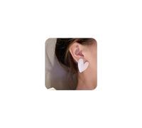 Yienate Boucles D'oreilles En Émail Grand Cœur Clous D'oreilles Mode Géométrique Cœur D'amour Boucles D'oreilles Mariée Légères Cœur Blanc Boucles D'oreilles De Mariage Bal Promo Bijoux Pour Femmes