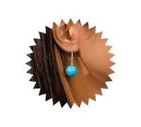 Yienate Boucles D'oreilles Pendantes Boho Turquoise Grandes Perles Vintage Western Ethnique Turquoise Boucles D'oreilles Crochets Turquoise Rondes Bijoux Pour Femmes