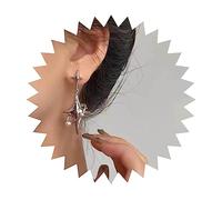 Yienate Boucles D'oreilles Punk Étoile Croisée Pendante Grandes Boucles D'oreilles Étoile Du Nord En Argent Boucles D'oreilles Étoiles Croisées Boucles D'oreilles Étoile Satellite Bijoux Pour Femmes
